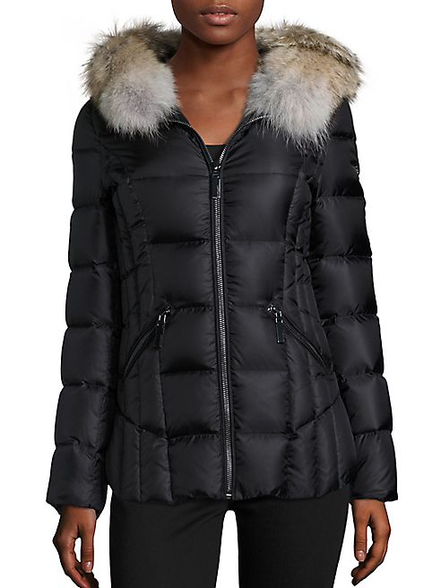 Dawn Levy - Niki Fur-Trim Hooded Down Puffer Jacket