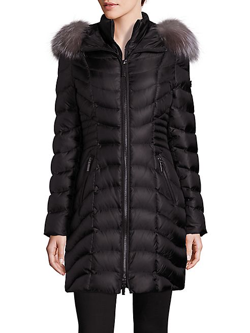 Dawn Levy - Nola Fox Fur-Trim Down Puffer Coat