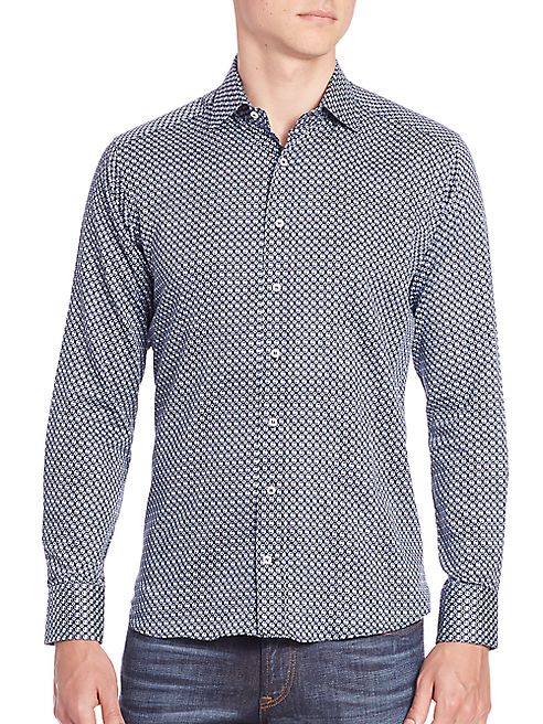 Etro - Geo-Print Cotton Sportshirt