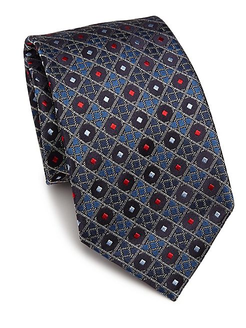 Ermenegildo Zegna - Geometric Patterned Silk Tie