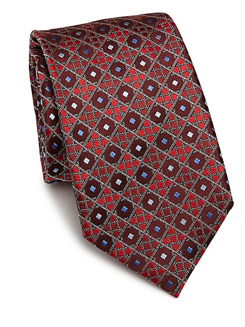 Ermenegildo Zegna - Geometric Patterned Silk Tie