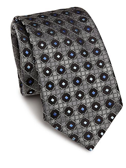 Ermenegildo Zegna - Geometric Patterned Silk Tie