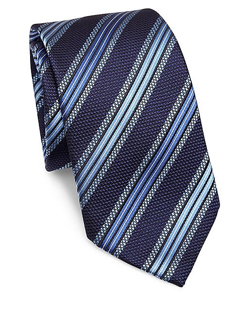 Ermenegildo Zegna - Striped Woven Silk Tie