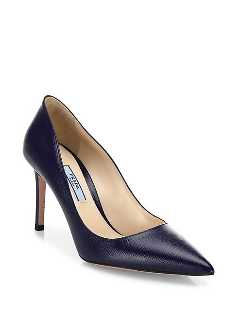 Prada - Saffiano Leather Point Toe Pumps