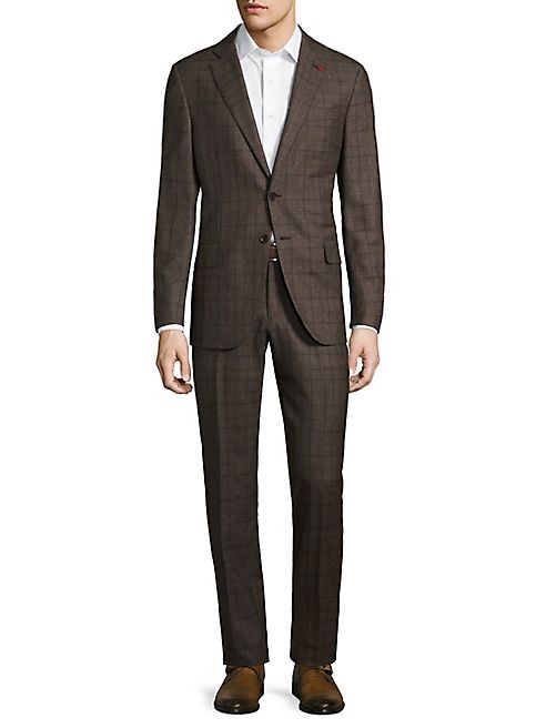 ISAIA - Raised Boucle Plaid Wool Suit