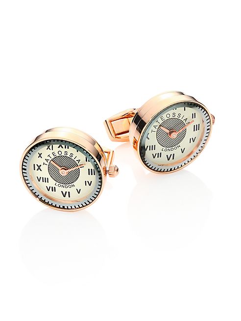 Tateossian - Vintage Watch Mechanical Rose Goldplated Stainless Steel Cufflinks