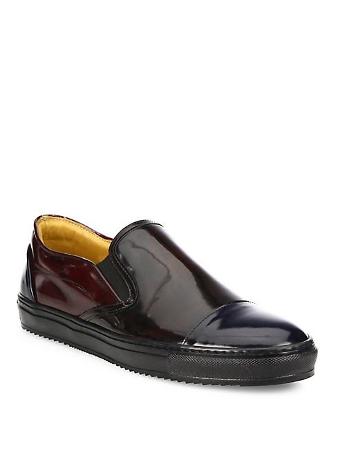 Saks Fifth Avenue Collection - Leather Cap Toe Slip-On Sneakers