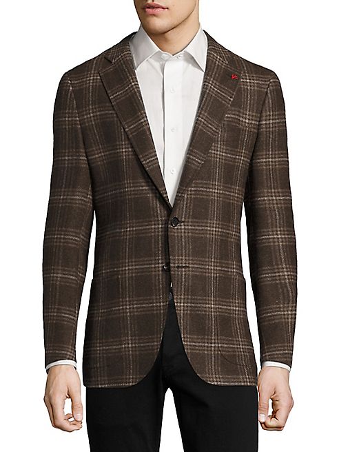 ISAIA - Regular-Fit Exploded Glen Plaid Wool Sportcoat