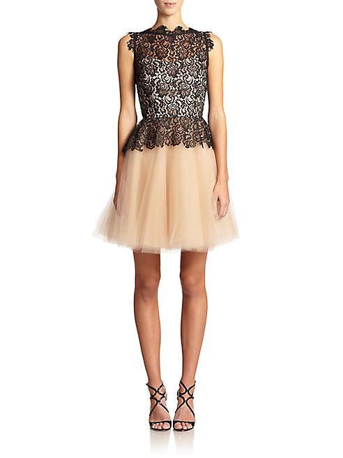 NHA KHANH - Karla Organic Lace & Tulle Peplum Dress