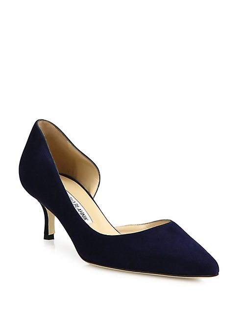 Manolo Blahnik - Collina Suede d'Orsay Point Toe Pumps