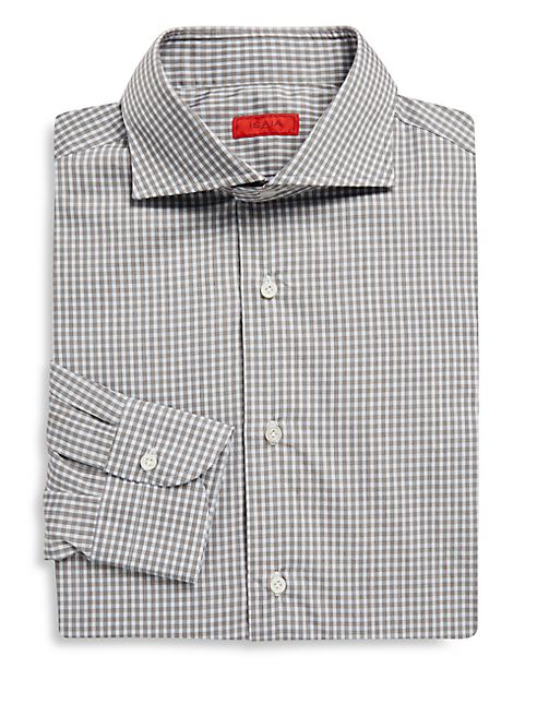 ISAIA - Regular-Fit Gingham Checkered Dress Shirt