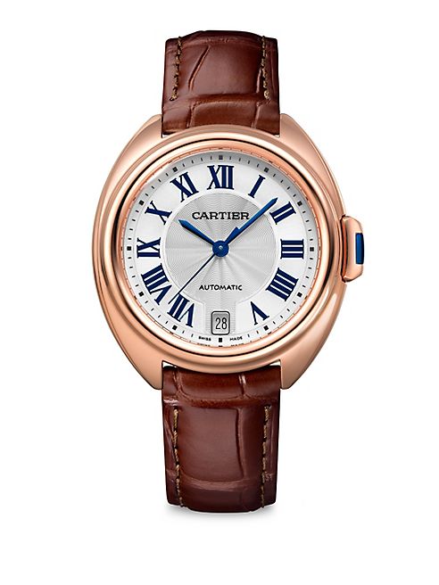 Cartier - Clé de Cartier 18K Pink Gold & Alligator Strap Watch