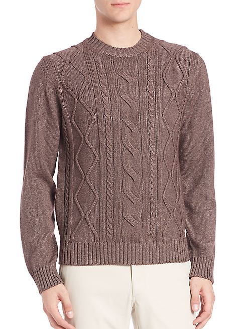 Saks Fifth Avenue Collection - Cable-Knit Silk & Cashmere Sweater