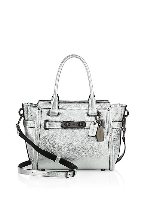 COACH - Swagger Small Pebbled Leather Satchel