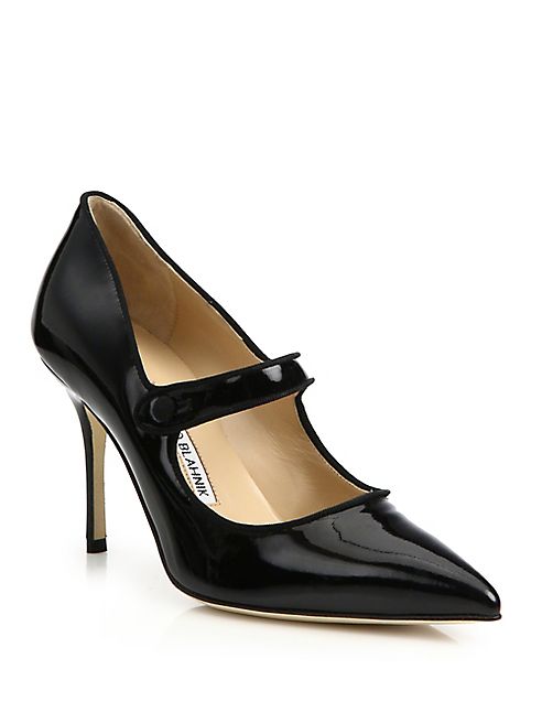 Manolo Blahnik - Campari Patent Leather Mary Jane Pumps