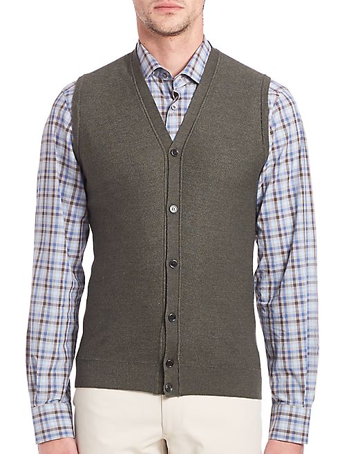 Saks Fifth Avenue Collection - Merino Wool & Silk Sweater Vest