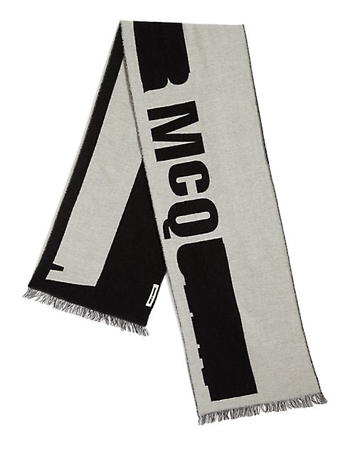 McQ Alexander McQueen - Logo Printed Wool-Blend Scarf