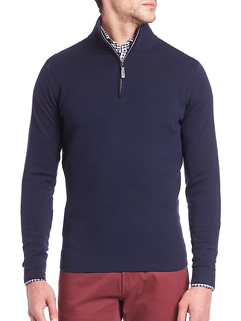 Saks Fifth Avenue Collection - Wool-Blend Half-Zip Sweater