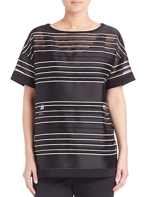 Lafayette 148 New York - Gaze Stripe Jacquard Blouse