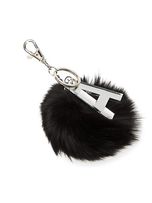 Bari Lynn - Girl's Fur Pom-Pom Initial Keychain