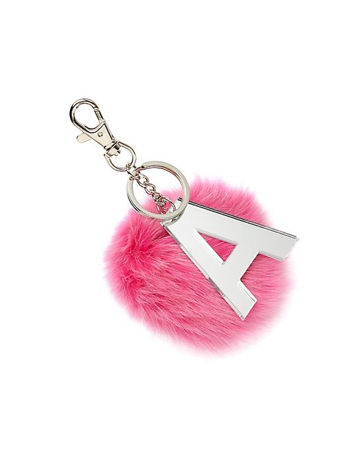 Bari Lynn - Girl's Fur Pom-Pom Initial Keychain