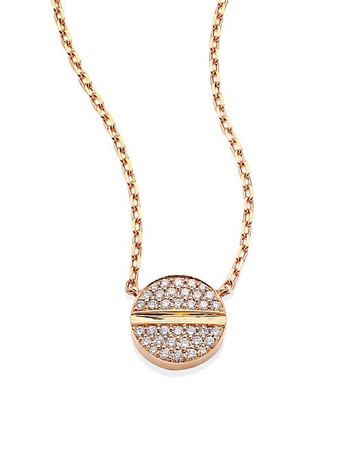 Marli - Verge 18K Rose Gold & Diamond Necklace