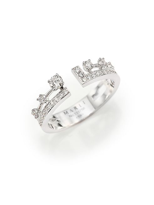 Marli - Avenues 18K White Gold & Diamond Index Ring