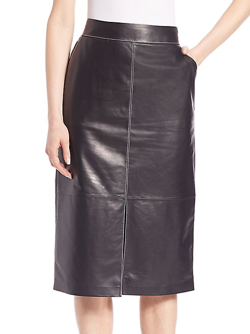 Lafayette 148 New York - Adelina Leather Skirt