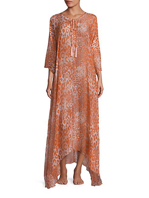 Josie Natori - Leopard-Printed Silk Caftan