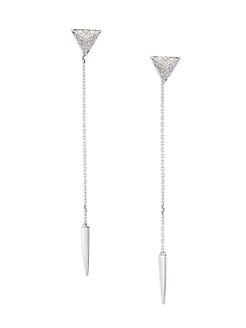 Marli - Astrid Diamond & 18K White Gold Triangle Trix Drop Earrings