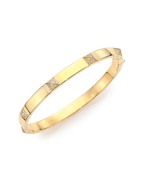 Marli - Pyramide Diamond & 18K Yellow Gold Station Bangle Bracelet