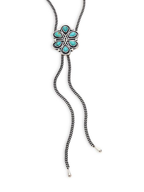 Chan Luu - Turquoise & Sterling Silver Lariat Necklace