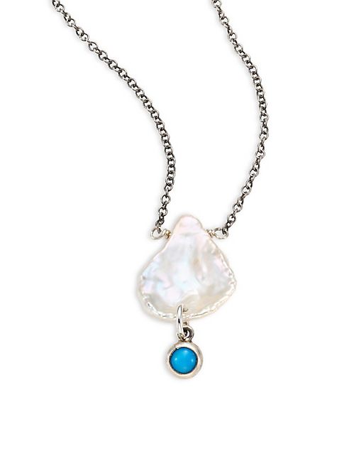 Chan Luu - Turquoise & Silver Drop Necklace