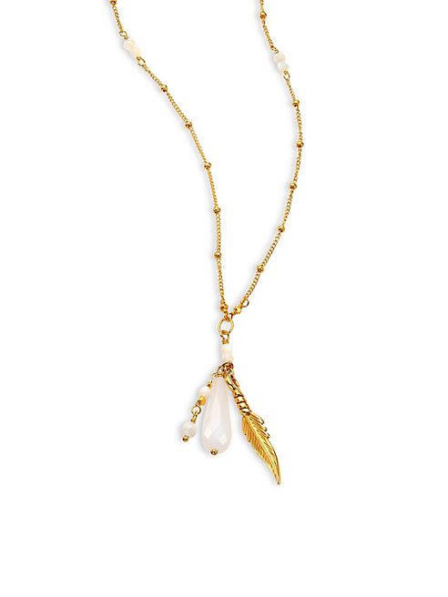 Chan Luu - White Opal & Mother Of Pearl Charm Necklace