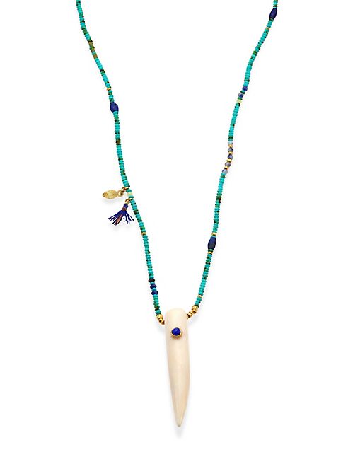 Chan Luu - Turquoise, Lapis, Jade, Sodalite & Bone Necklace