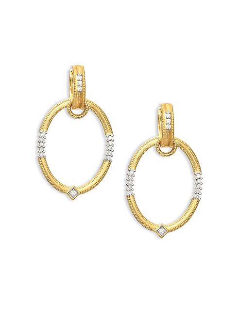 Jude Frances - Lisse Diamond & 18K Gold Oval Earring Charm Frames/0.7