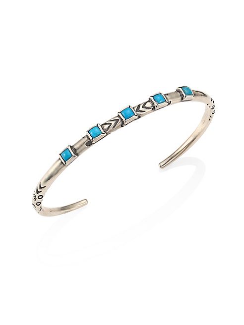 Chan Luu - Delicate Turquoise & Silver Cuff Bracelet