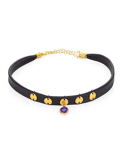 Chan Luu - Lapis & Leather Choker Necklace