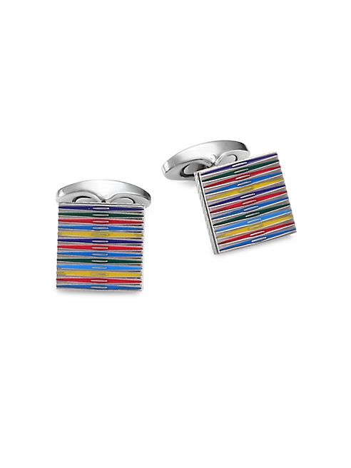 Tateossian - Titanium Striped Cuff Links