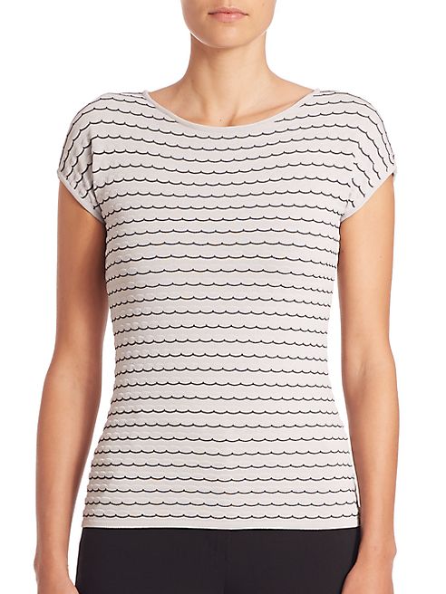 Armani Collezioni - Jacquard Cap-Sleeve Knit Top