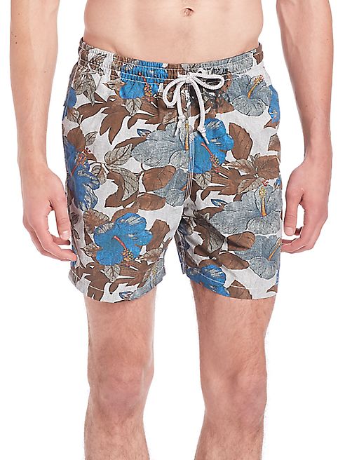 Saks Fifth Avenue Collection - Hibiscus Print Swim Trunks