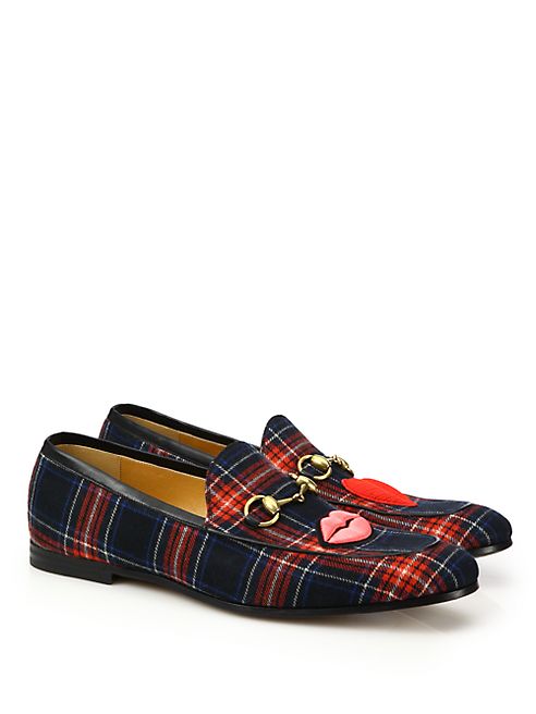 Gucci - New Jordaan Plaid Leather Horsebit Loafers