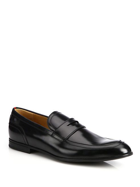 Gucci - Ravello Leather Penny Loafers