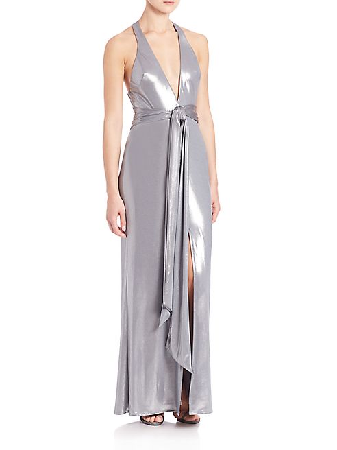 ABS - Metallic Jersey Gown