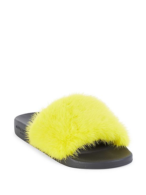 Givenchy - Mink Fur & Rubber Slides