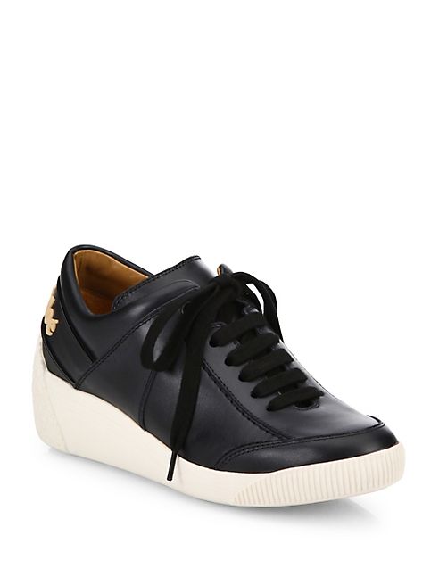 See by Chloé - Duncan Leather Wedge Sneakers