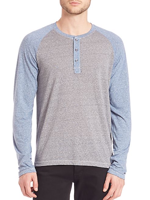 Splendid Mills - Raglan Sleeve Colorblock Henley Shirt