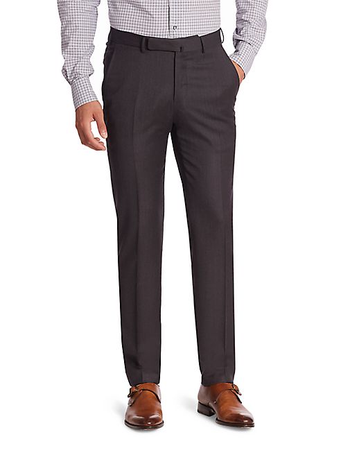 Ermenegildo Zegna - Flat Front Wool Pants