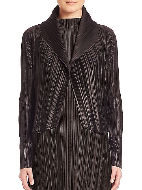 Pleats Please Issey Miyake - Pleated One-Button Jacket