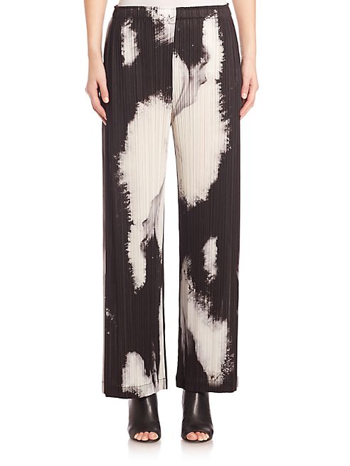 Pleats Please Issey Miyake - Tenmoku Marble Print Wide Leg Pant